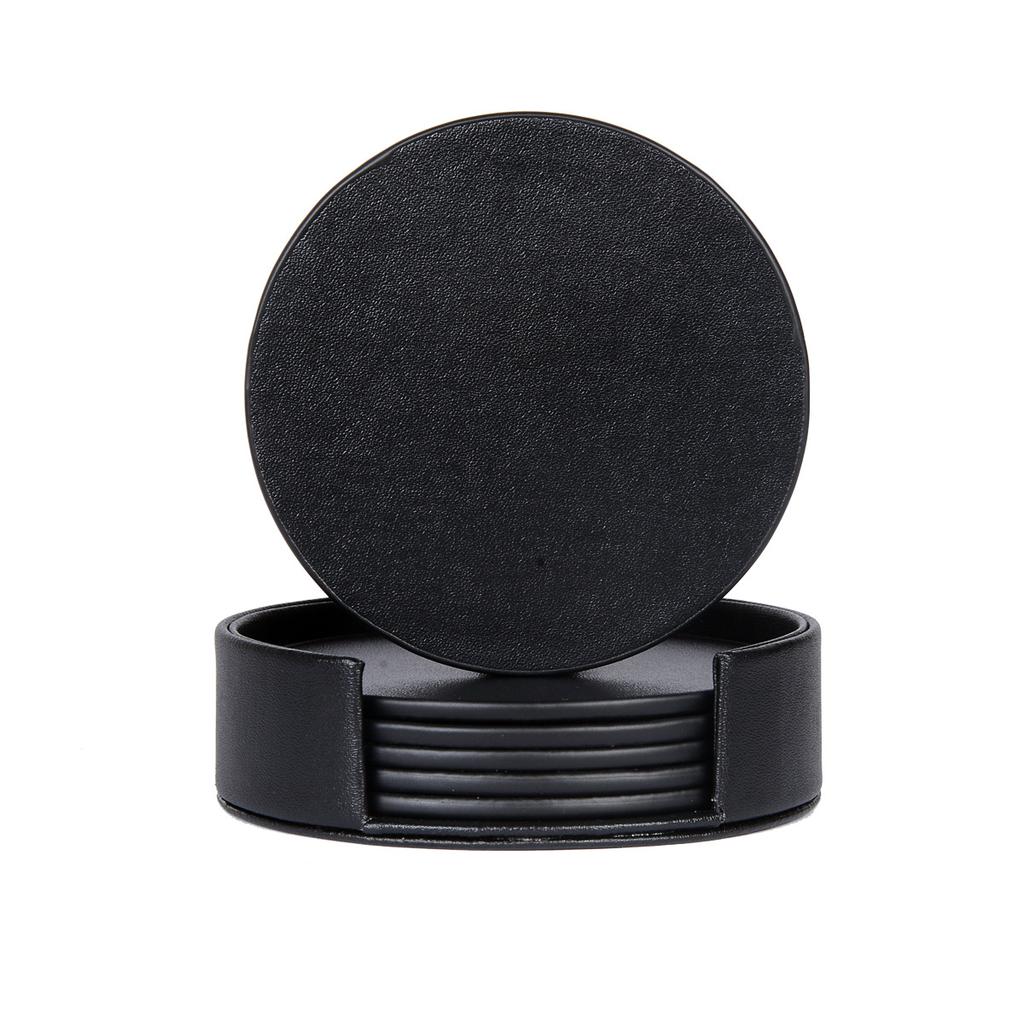 6PCS/Set 10cm Leather Marble Coaster Drink Coffee Cup Mat Table Placemats Round Heat-resistant Tea Pad Table Pad Holder Coaster