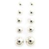 Les Trésors De Lily [L6711] - Set of 5 Pairs of Silver 'Billes' Earrings (3 To 10 Mm)