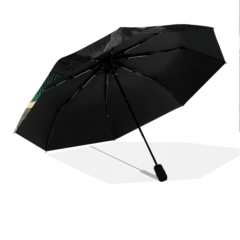Wolf  Pattern, Automatic Folding Umbrella, Portable and Foldable Design, 8 Ribs, a Christmas or Birthday Gift.