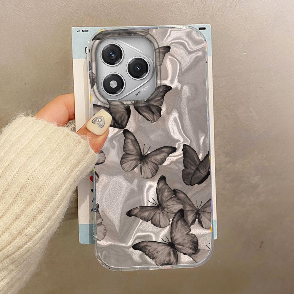 Purple Butterfly Water Wave Texture Phone Case for Honor 400 200 Pro Magic 7 6 5 Lite X9c X9b X9a X8b X8a X8c Silicone TPU Cover