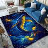 1PC Whale swimming in starry sky Print Carpet Rug for Living Room Bedroom Sofa Doormat Home Decor Non-slip Floor Mat
