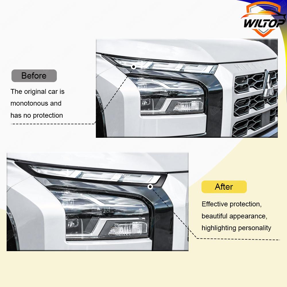 Headlight Covers for Mitsubishi Triton L200 2025 2025 Montero Sport Pickup Double Cab Front Lamp Hood Car Exterior Accessories