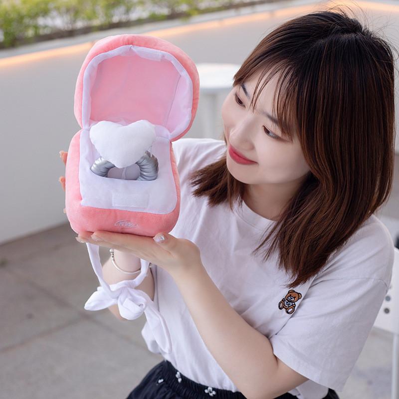 Anime Couple Heart Ring Plush Toy With Soft Cotton For Valentines Day Gift For Her