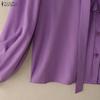 ZANZEA Women Ruffles V-Neck Casual Long Sleeve Blouse