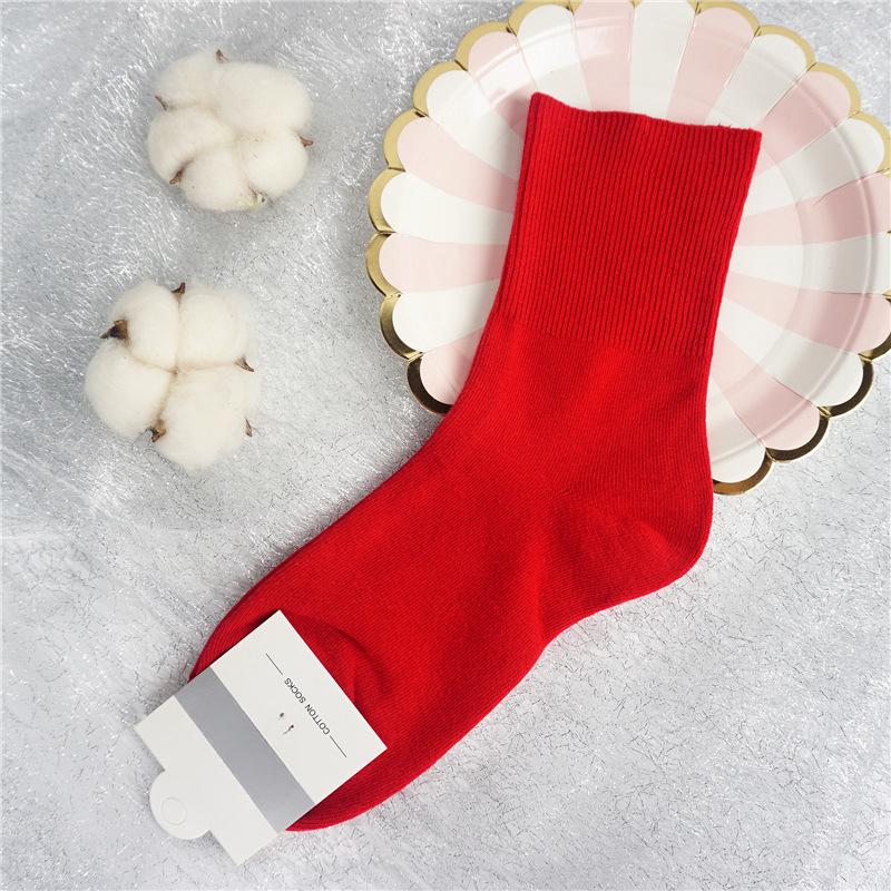 Damen Herbst- und Winter Baumwolle Lockerer Bund Zieht den Fuß nicht Hochrohrsocken