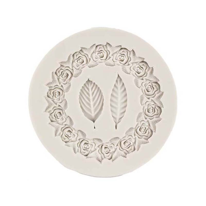 

WTEMPO 1 шт. однотонные простые домашние инструменты для выпечки креативная роза с каймой листья силиконовая форма DIY торт помадка шоколадная мягкая форма клей ремесленная форма 8.3*0.8cm светло-серый