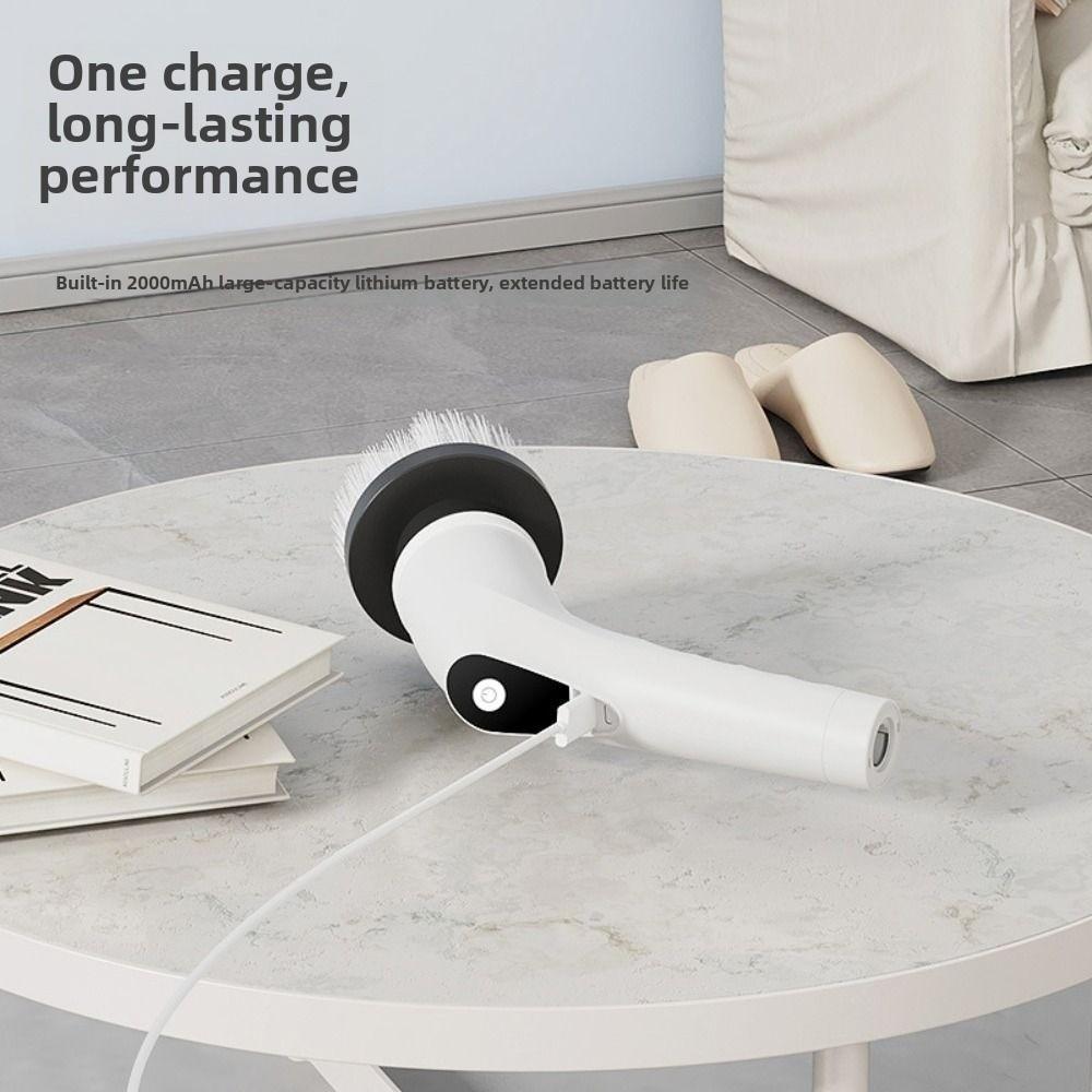 Telescopic Wireless Cleaning Brush Rechargeable Window Cleaner Electric Spin Scrubber Household