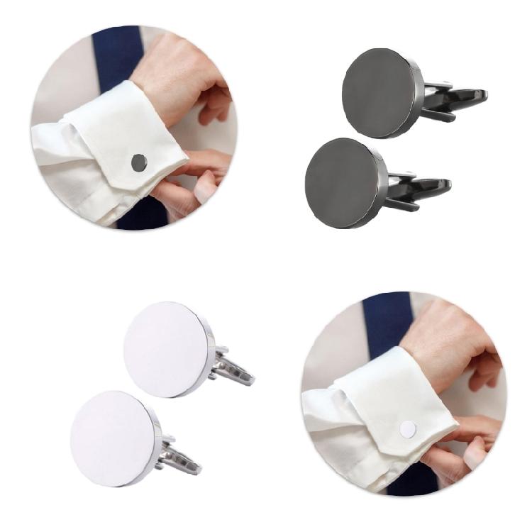 Round Cufflinks For Men Shirts Work Uniform Metal Cufflinks Decorative Shirt Cufflinks Cuffs Clip for Business Meeting