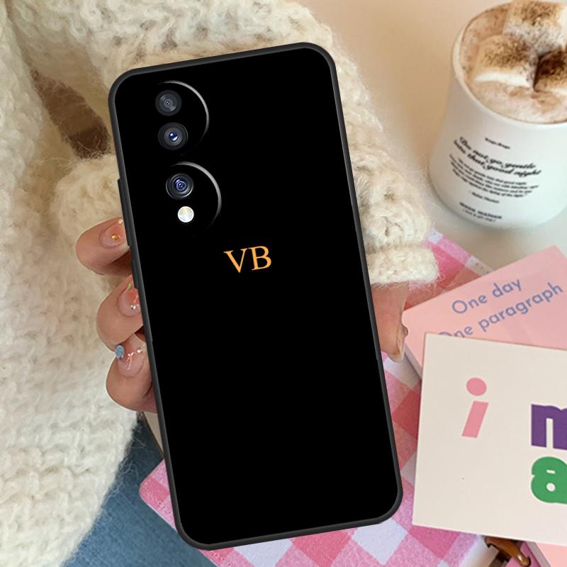 

Personalised Pastel Initials Monogram Phone Case For Honor Magic 5 Pro 50 70 90 Lite 8X 9X X6 X7 X8 X9 X8a X7a X6a X9b X9a Cover Honor 90