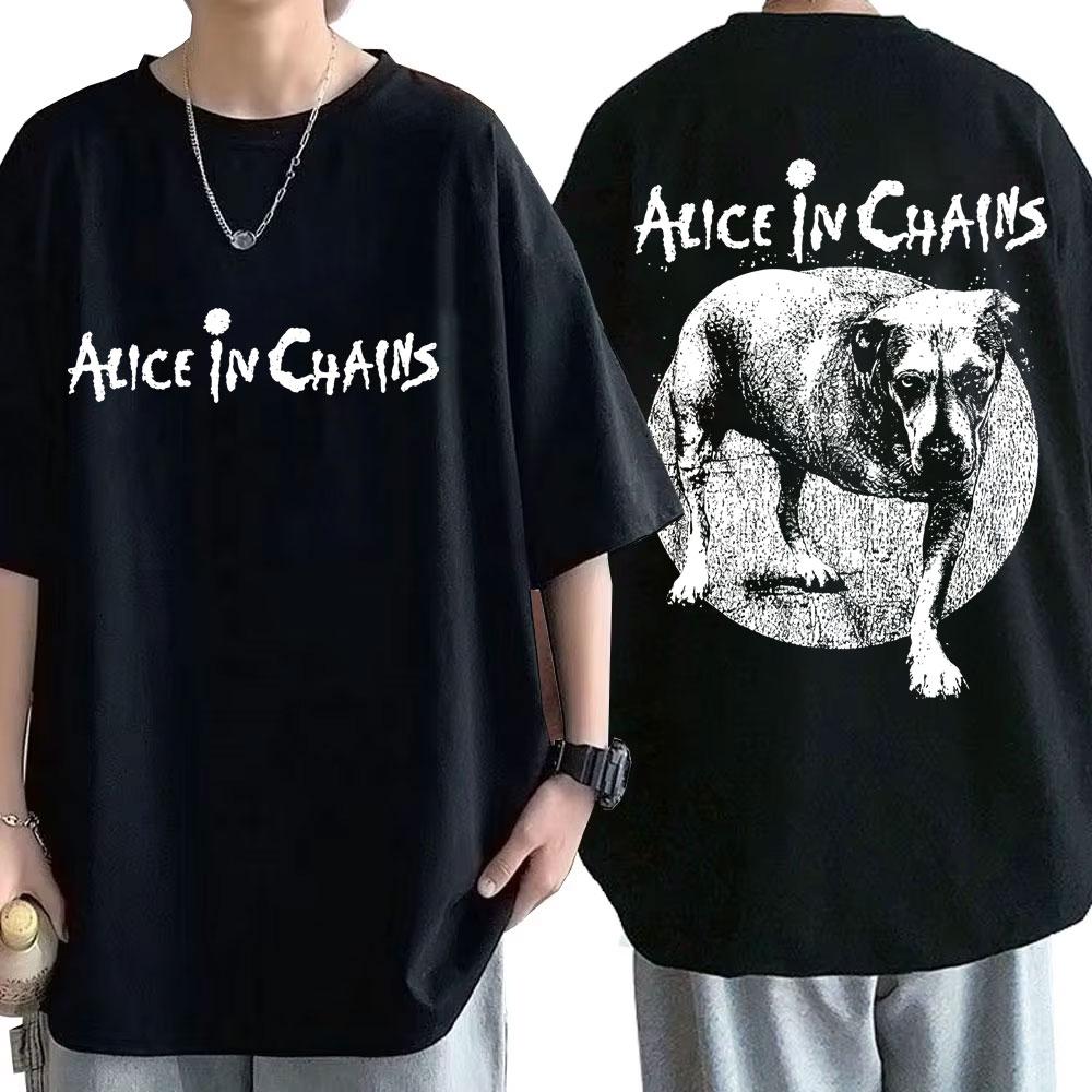 Rock Band Alice In Chains Double Sided Graphic Tshirt Summer Men Women Casual High Quality Cotton Tshirt Male Vintage T Shirts