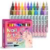 12/24Pcs Nail Art Pens Quick Dry 0.5MM DIY Gel Nail Art Acrylic Paint Markers Nail Point Graffiti Dotting Liner Pen Nail Drawing Painting Tools
