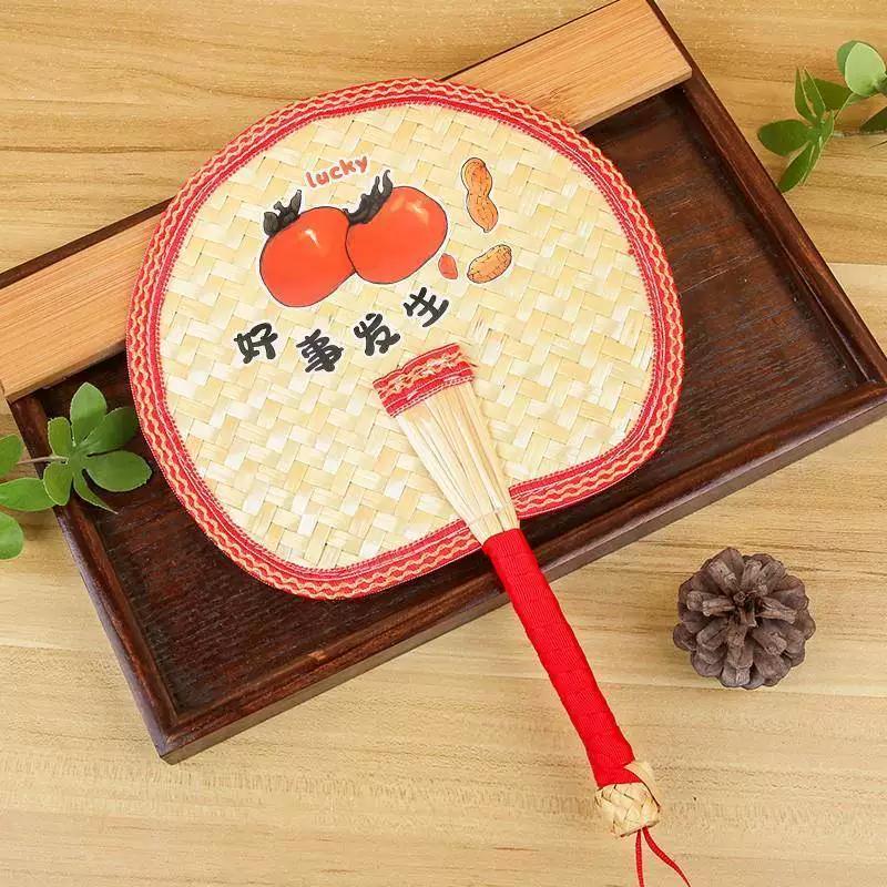 Durable Old-Fashioned Hand-Woven Bamboo Fan for Children and Babies, Portable Winter Vintage Banana Leaf Fan