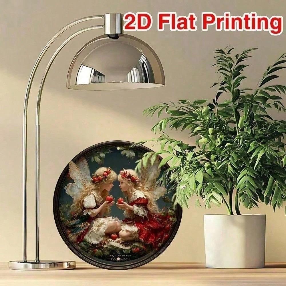 Vintage Boho Rund Aluminium Väggskylt 8x12 Tum Minimalistisk Platt Konstdekor för Vardagsrum Sovrum