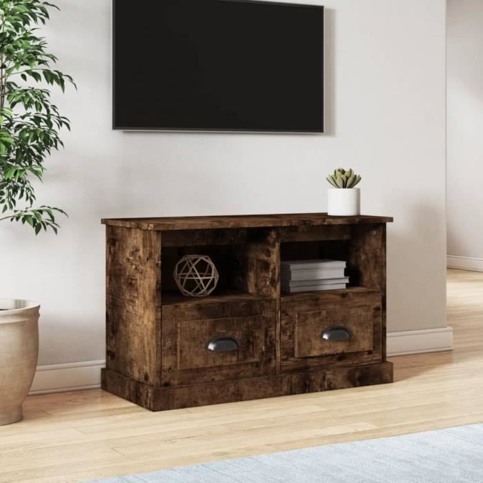 VidaXL Meuble TV chêne fumé 80x35x50 cm bois d'ingénierie 816285