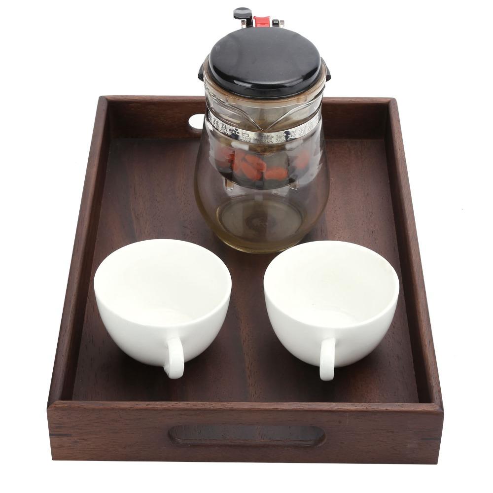 Polished Fruit Tray Wooden Coffee Serving Tray Multi Functional Decorative Platter Home Storage