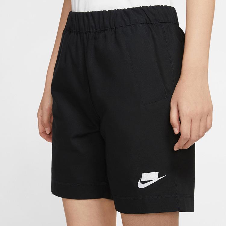 Nike Sportswear NSW Elastic Waist Woven Straight-Leg Shorts Women Bottoms Black CZ1428-010