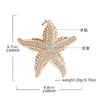 Modische Seestern Brosche Anstecknadel mit Strasssteinen Perle Tier Abzeichen Revers Anstecker Party Elegantes Bekleidungszubehör Schmuck für Frauen