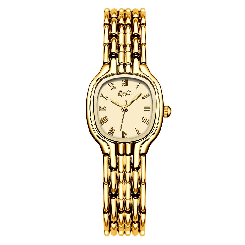 Vintage Red Oval Womens Watch With Quartz Movement For Daily Wear
