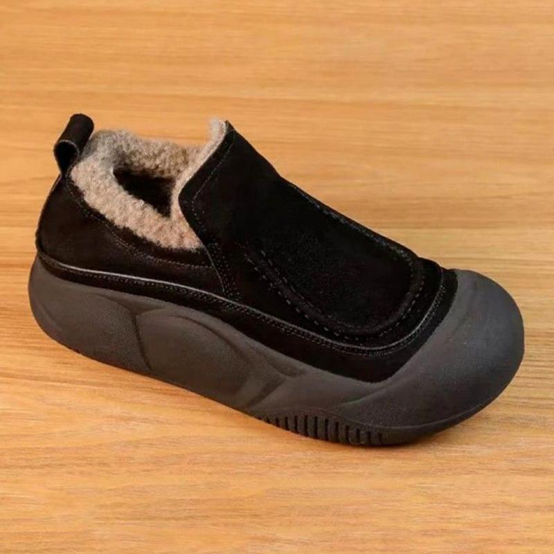 Platform Women Snow Boots Short Plush Casual Cotton Flats Shoes 2025 Trend Designer Walking Warm Non-slip Winter Botas De Mujer