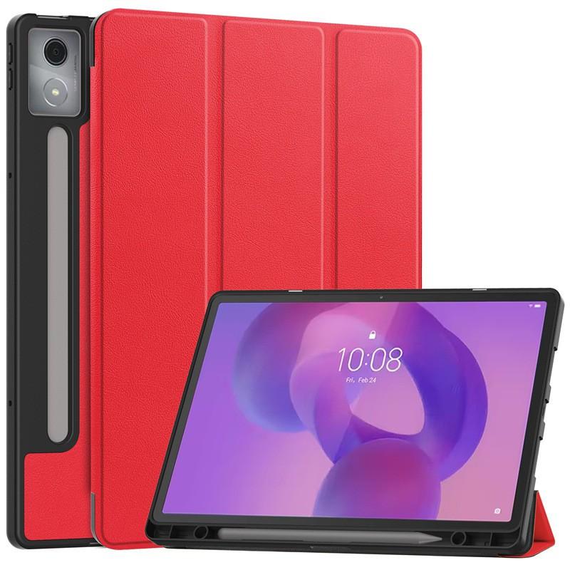 3-Fold Flip Case With Stylus Slot Lenovo Xiaoxin Pad Pro 12.7 Inch Tablet TPU Cover Shockproof Sleep Wake Support