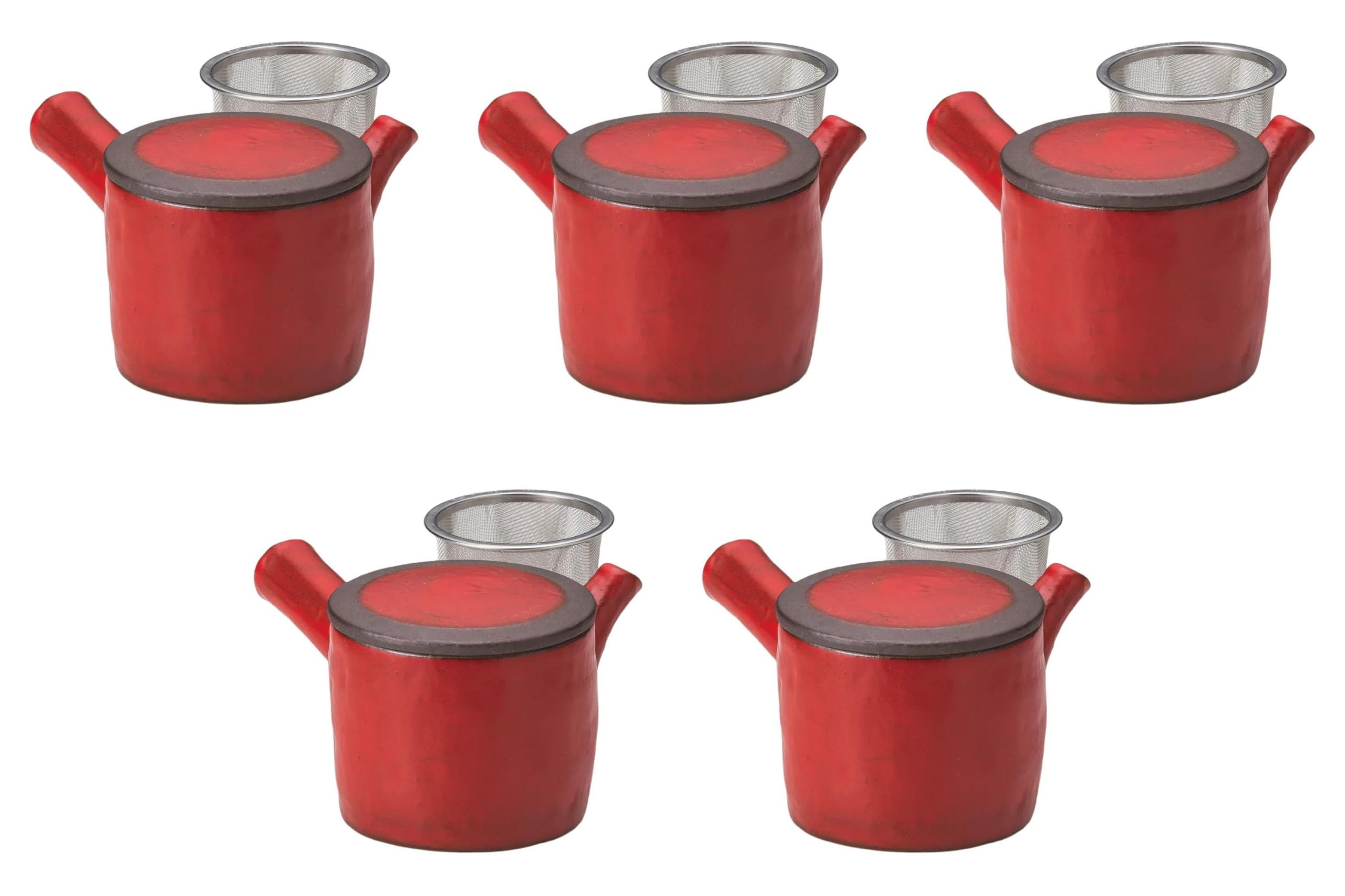 

Набор из 5 красных чайников x 9 x см Setomonohonpo Чайники [16.7 8.1 (350 куб.см)] красный