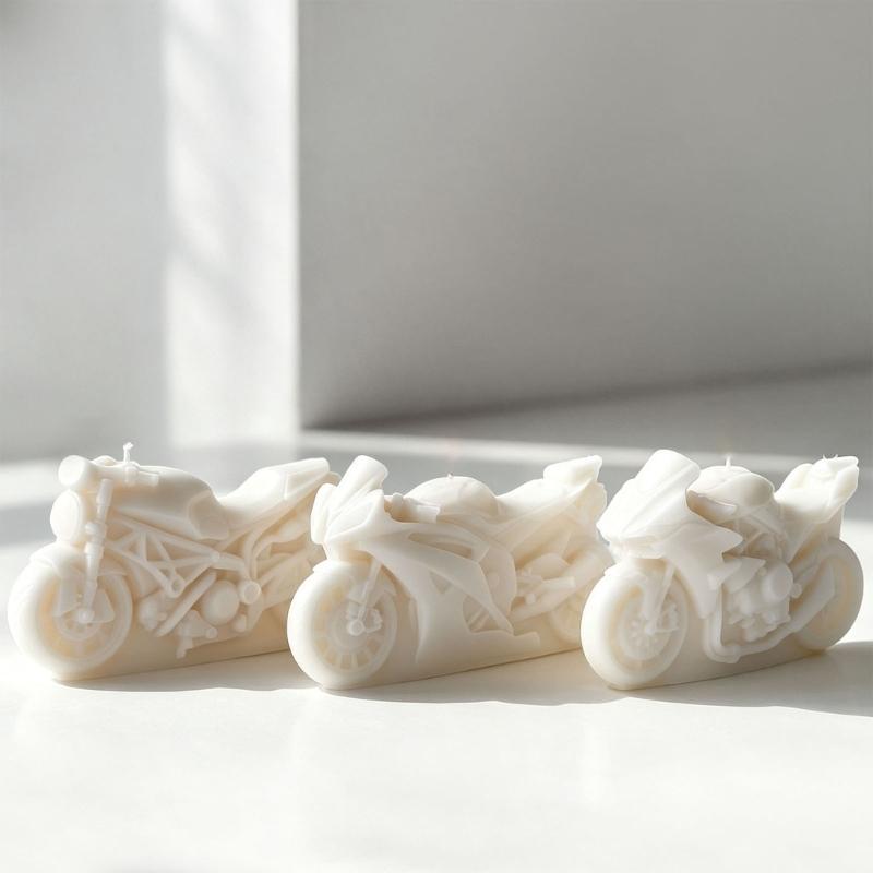 Stampi in Silicone a Forma di Motocicletta Resistenti al Calore Facili da Sformare per Realizzare Candele Sapone Cioccolato Gesso Ornamenti Resina Arte