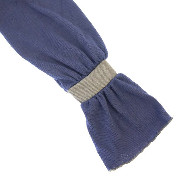 unused THURIUM Long sleeve Dancing tuck cut frills Long dress 38 Navy Women Used