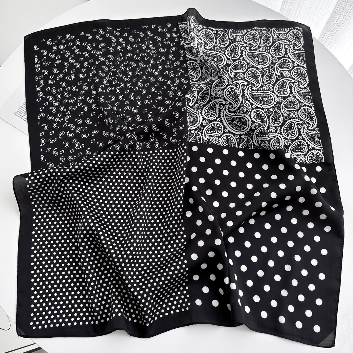 

Spring/Summer Retro Horse Print Neckerchief 70*70cm Green Square Scarf Women’s Breathable Imitation Silk Bandannas