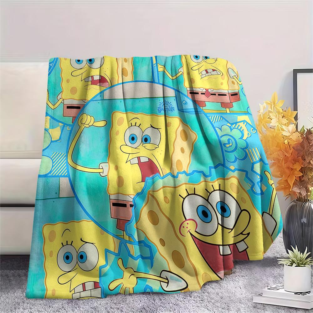 SpongeBob SquarePants3 Flannel Blanket, High Quality Comfortable for All Seasons, Home Decor, Warmth and Comfort