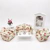 Rural Style Armchair Mini Sofa Dollhouse Miniature Sofa & Throw Pillow Set Wooden Simulation Furniture Girls Decoration Crafts