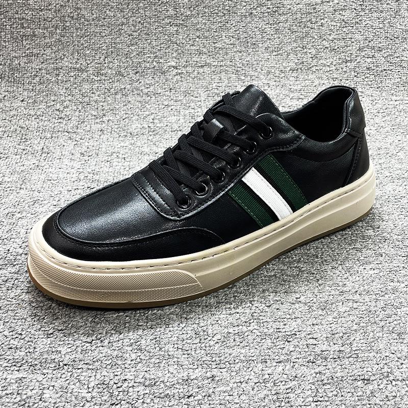 

European station men s shoes one-pedal trend Korean version of versatile casual cowhide single shoes spring and autumn new leather board shoes men 44