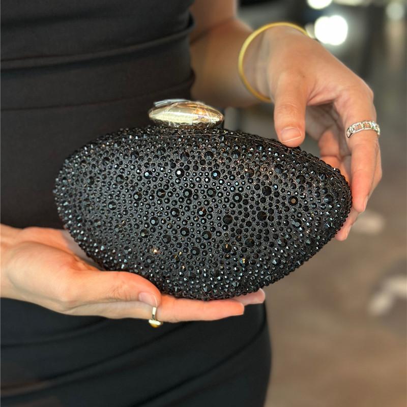 Fashion Full Diamonds Embedded Women's Evening Clutch Bag Brand Banquet Handbag High-End Luxury Dress Metal Chain Crossbody Bag