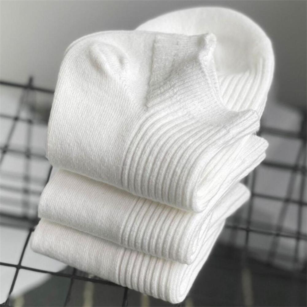 5 Pairs High Quality Double Needle Men's Women's Cotton Socks Short Tube Black/White Sports Socks Summer Invisible Ankle Meias