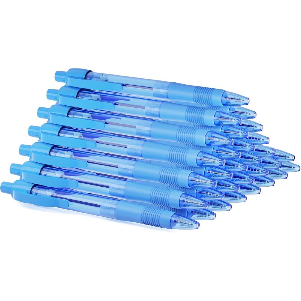 Deegtran Pens Bulk, 30 Pack No Bleed Black Ink Click Pens with Soft Grip, Wholesale Retractable Ballpoint Pens for Office School, Medium Point Smooth