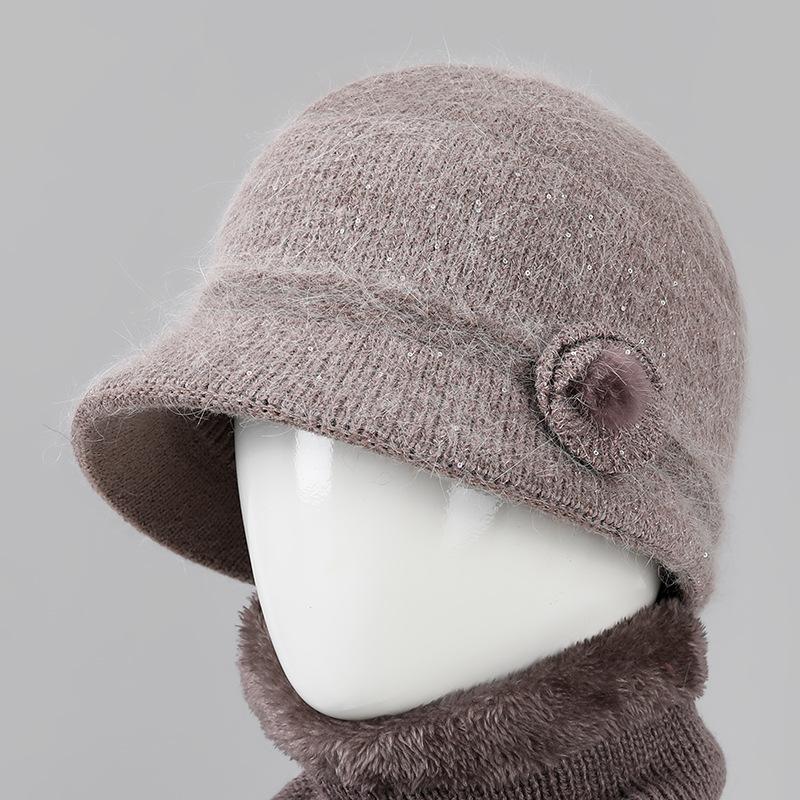 Old Man Hat Female Autumn Winter Thermal Basin Hat Rabbit Fur Hat Piled Thickened Top Hat In the Elderly Grandmother Mother Hat