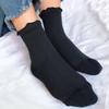 Ruffle Socks Women White Black Frilly Lolita Style Japanese Maiden Cute Kawaii Cotton Harajuku Princess Crew Socks