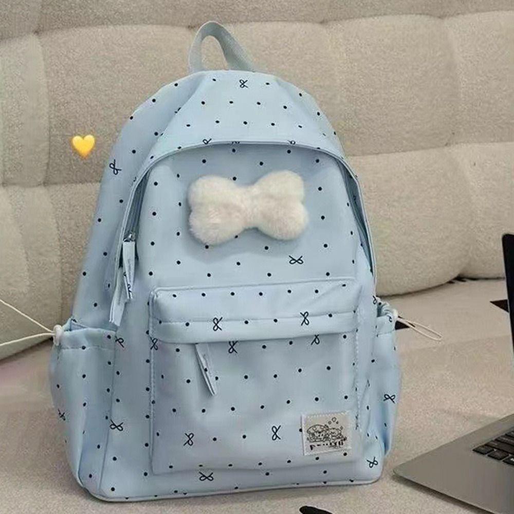 Cute Large Capacity Bow Backpack Ultra-light Nylon Girls Backpack Breathable Travel Bag