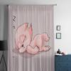 Gatto Cartone Animato Dormiente Tende Trasparenti in Chiffon Lussuose per Decorazione Soggiorno Camera da Letto Voile per Finestra Tenda in Tulle