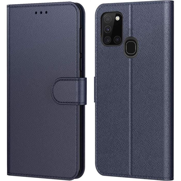 Coque de Protection - PROSHOP - Samsung A21S (6.5") - Souple - Porte-Carte - Bleu Marine