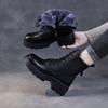 Leather Large Cotton Martin Boots Women's British Style Short Boots Cold-proof Wool Boots Lightweight Thick-soled Boots Thickened Cotton Boots