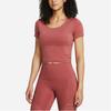 Under Armour Solid Color Round Neck Casual Short Sleeve T-Shirt Women Tops Smoky-Red 1383639-611