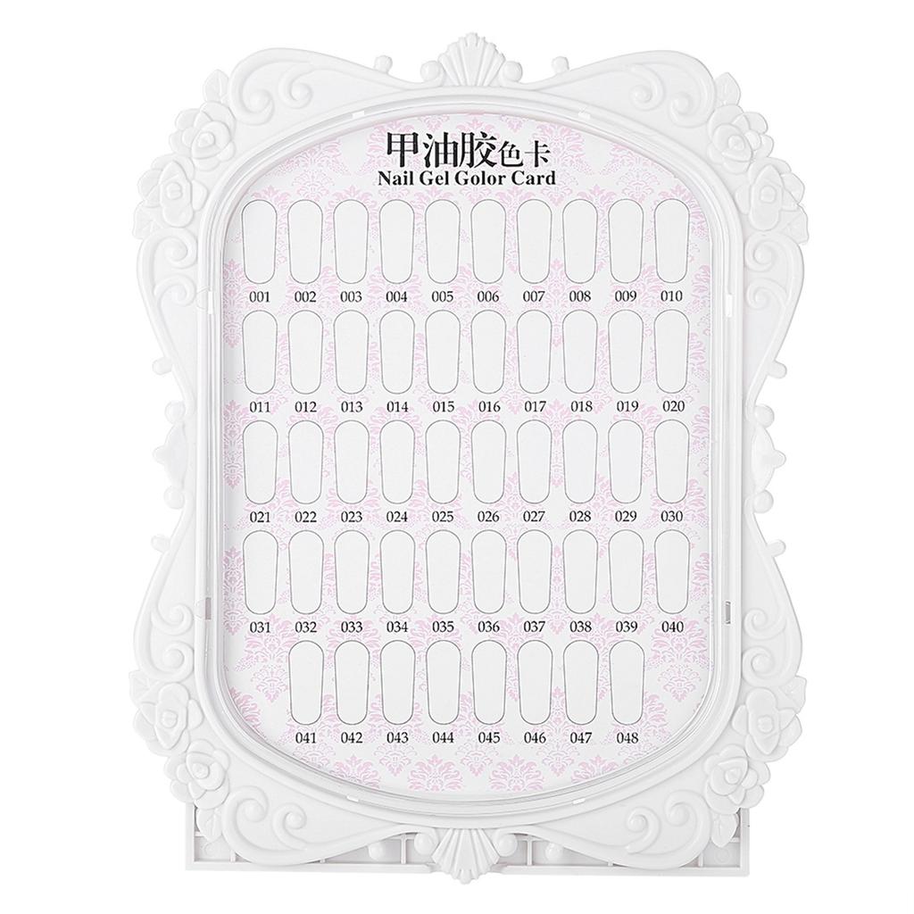 Nail Art Display Stand Flower Design 48 Colors Nail Polish Gel Card Nail Practice Manicure Tool
