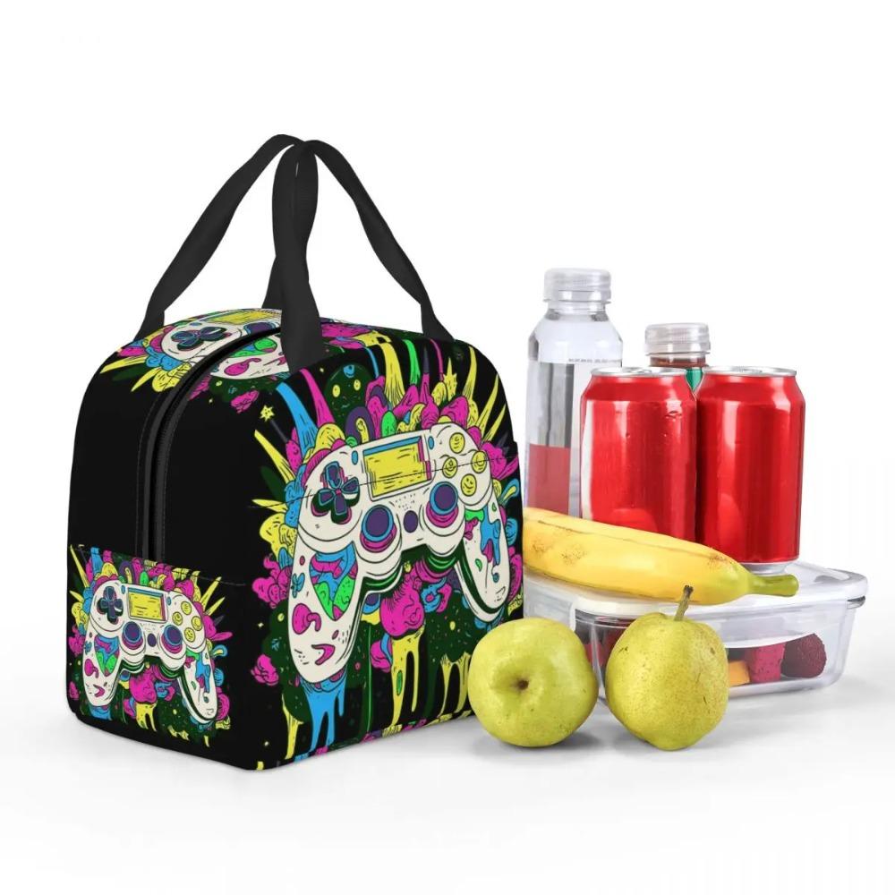 Borsa Termica per Pranzo Isolante Astratta Colorata con Graffiti per Gamer Bambini Scatole per Cibo Portatili Borsa Termica Tote