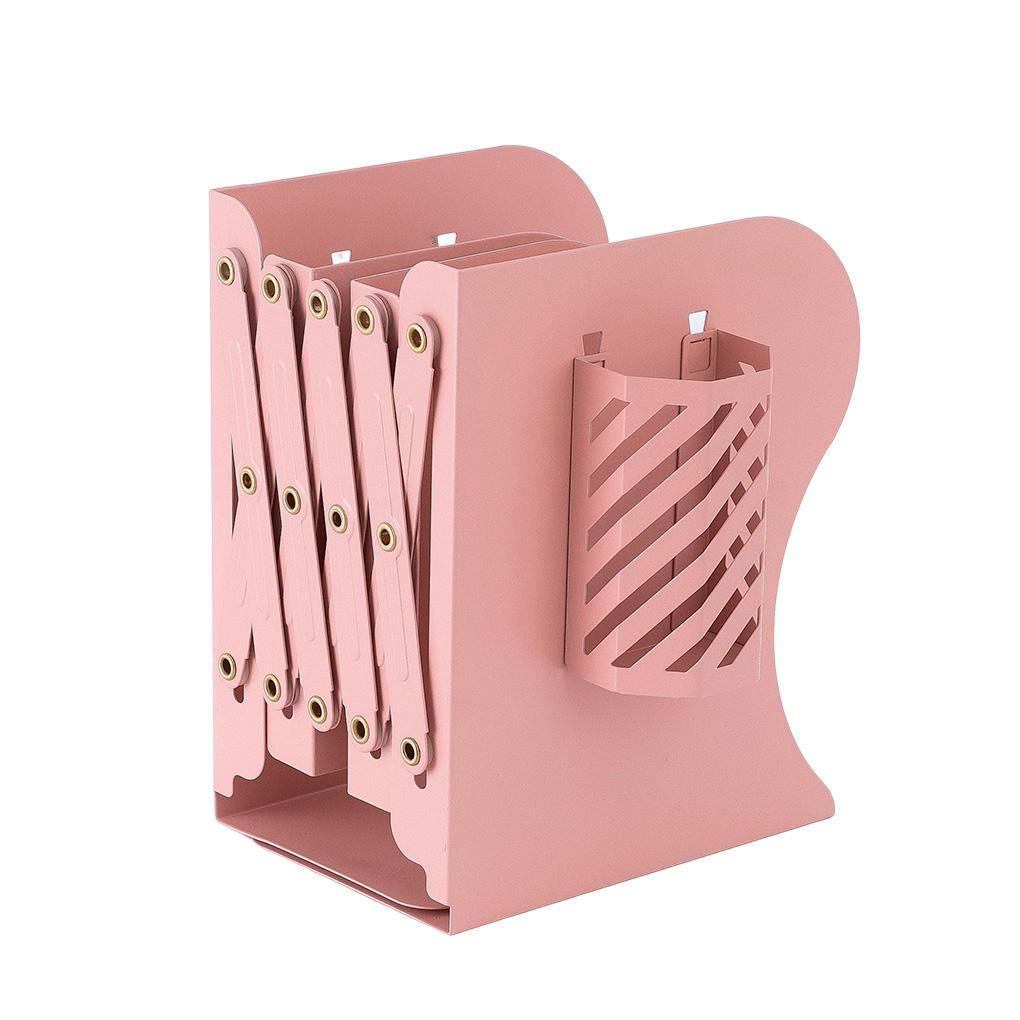 Bookend Stretchable Adjustable Anti-rust Book End with Pencil Holder