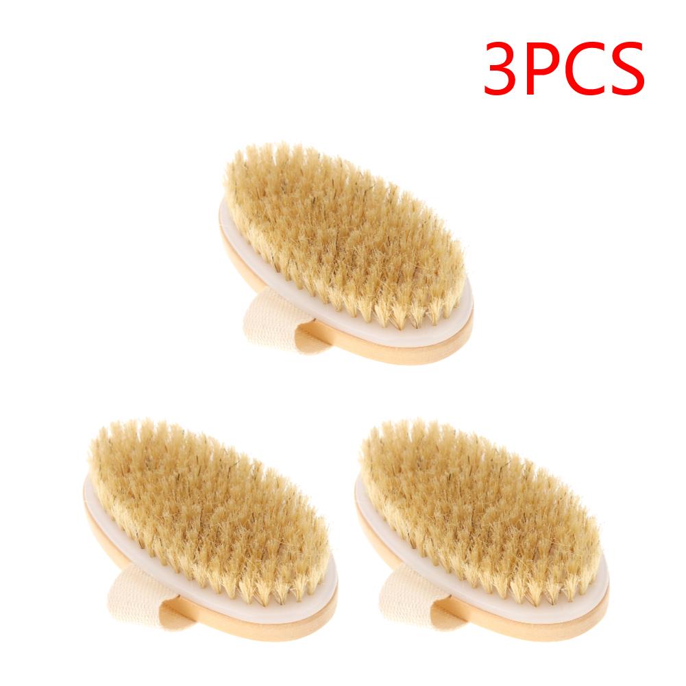 

3-10PCS Wooden Shower Brush Soft Natural Bristles Body Cleaning Brush Body Shower Brush Washing Brush for Improving Circulation