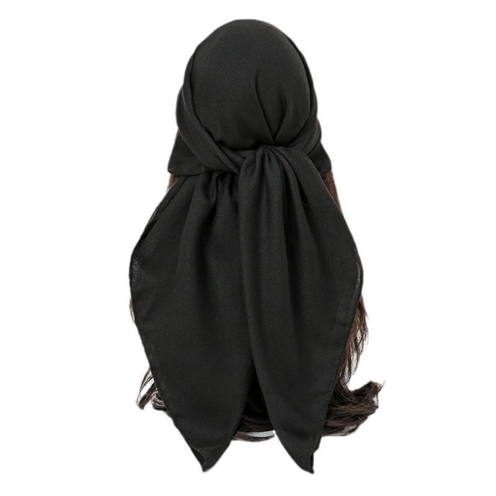 Dünne quadratische Schals 90x90cm Damen Hijabs Modisches Baumwoll-Leinen-Kopftuch Taschenzubehör