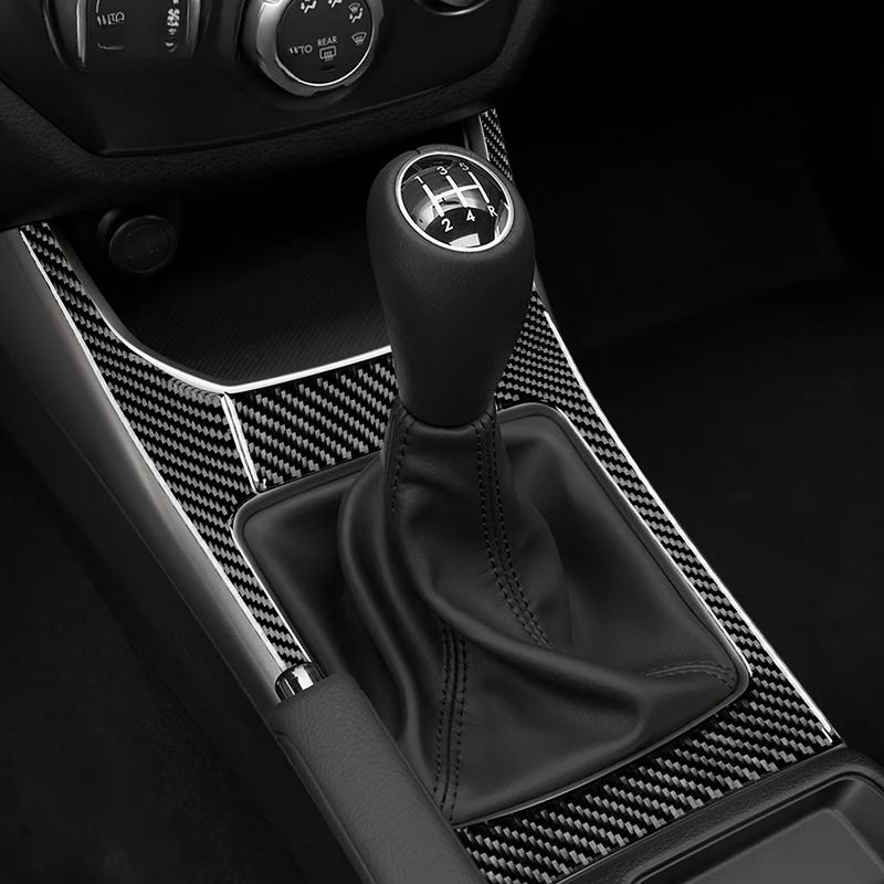 Real Soft Carbon Fiber Sticker For Subaru Impreza 2009 2010 2011 Manual Car Gear Shifter Console Panel Interior Accessories.