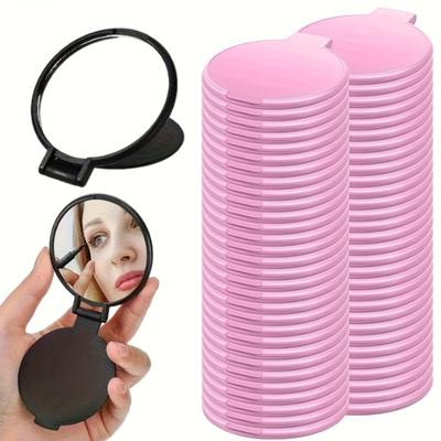 50pcs Portable Mini Folding Makeup Mirrors - Battery-Free 2.75x2.44inch White, Travel Grooming Mirror for Skincare Tools