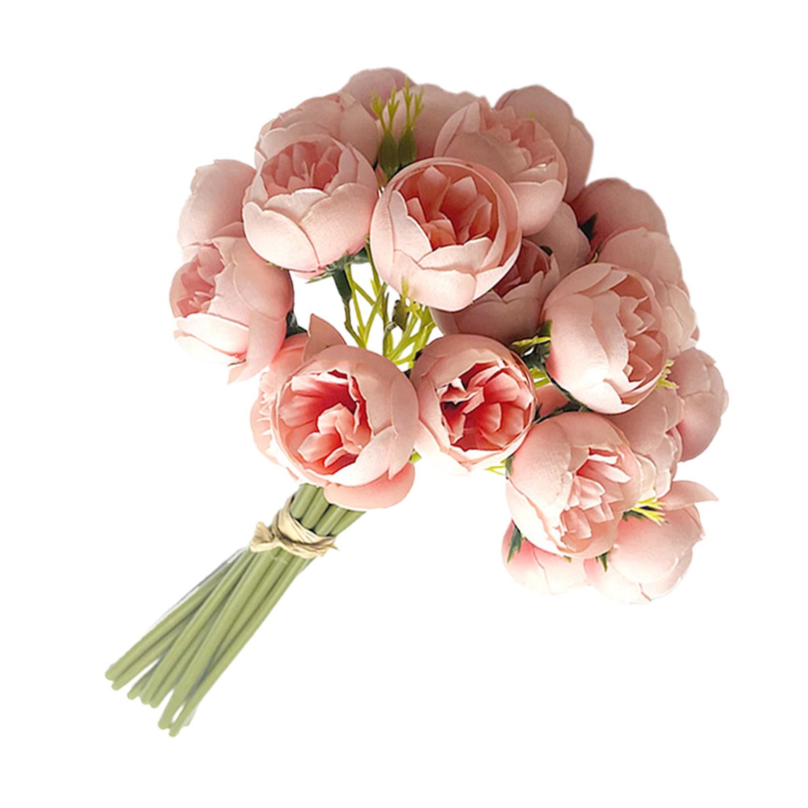 

Simulation 27 Tea Roses Single Hand Tied Peony European Home Decoration Wedding Bouquet Photography Props One Size