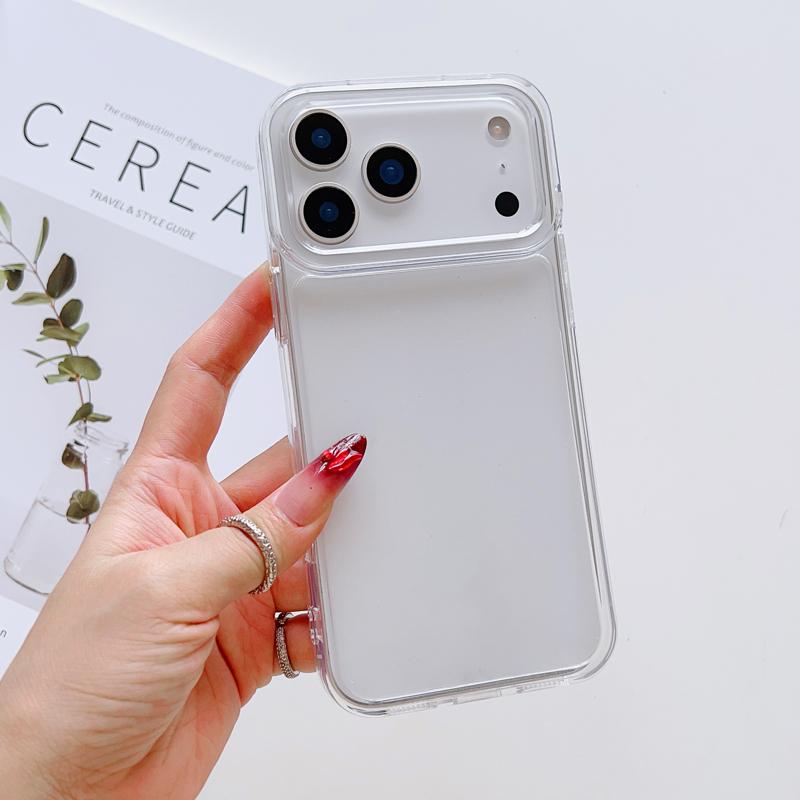 

Transparent Hard Silicone Shockproof Back Cover Candy Colored Border 2-in-1 Case for IPhone 17 16 15 14 13 PLUS Pro Max 17AIR For iPhone 13PRO